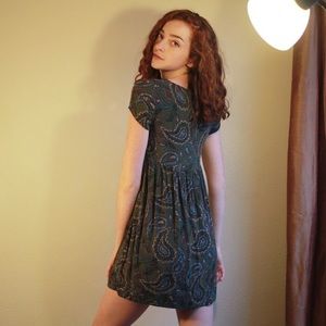 Dark Green Patterned Dress